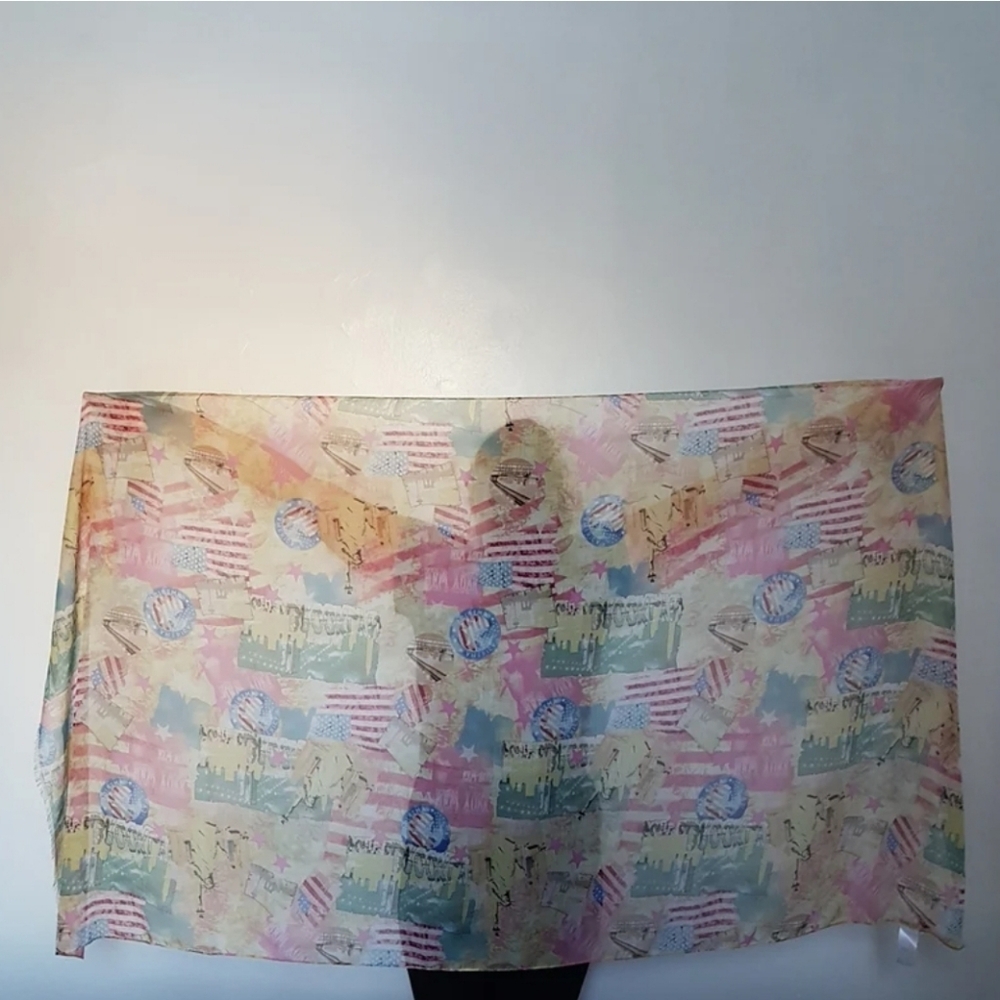 Romano Shawls American Flag Scarf: Statue of Liberty Shawl - Picture 2 of 7